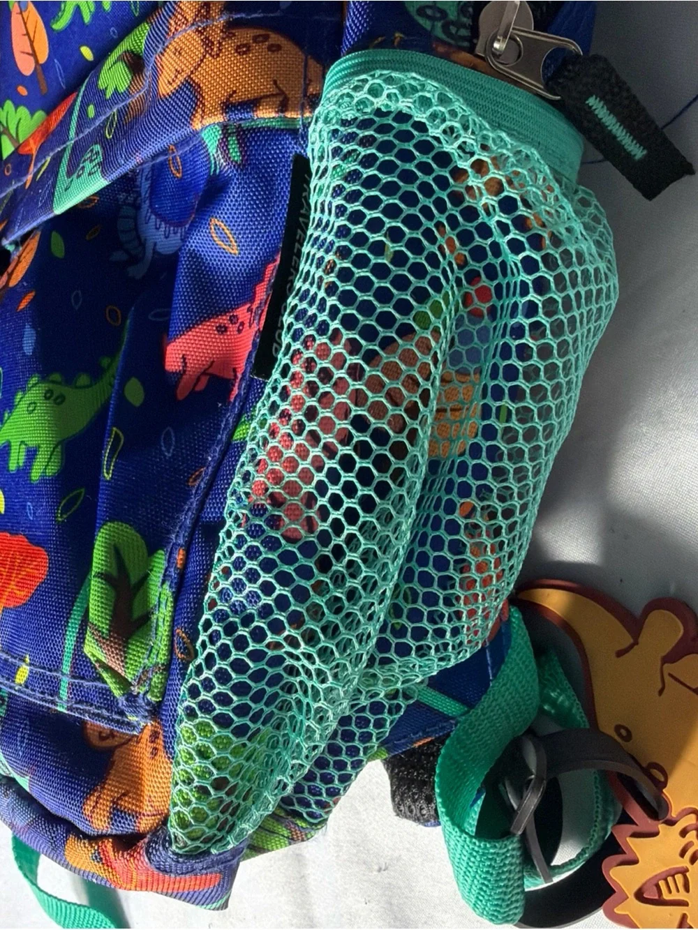 Children's Dino Print Backpack - Blue & Green